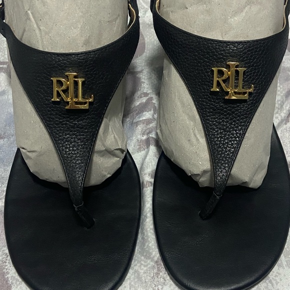 Lauren Ralph Lauren Women's Westcott II Leather Platform Sandals Used - Picture 1 of 8